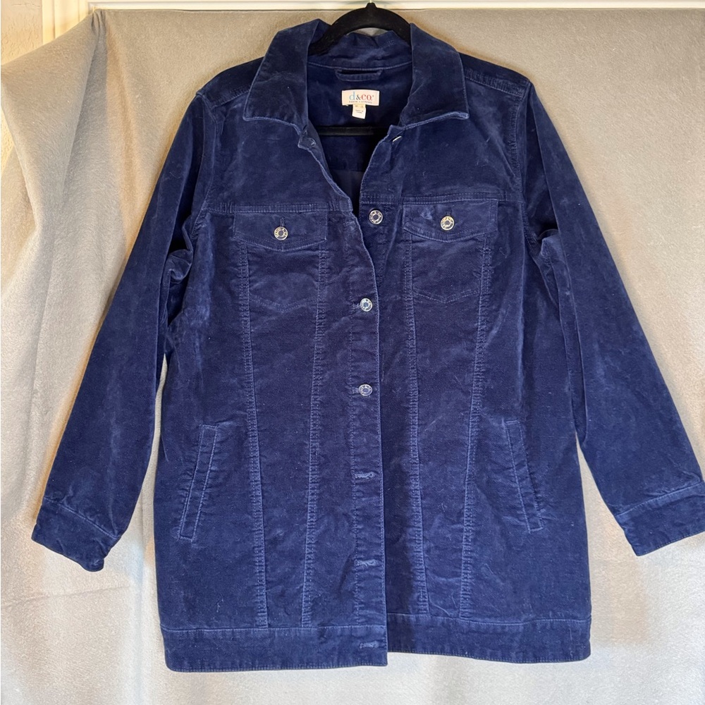 D & Co Women's Blue Corduroy Jacket.  Like New.